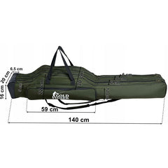 Geanta pentru lansete pescuit 3 compartimente 2 buzunare bretele reglabile