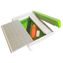 Ghilotina manuala a4 cutit otel picioare cauciucate 30 x 21 cm alb verde