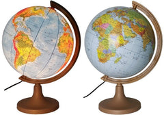 Glob Geografic Iluminat 2in1 Harta Politica si Fizica 32 cm