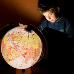 Glob geografic Iluminat 32 cm harta Politica fus orar cu suport lemn