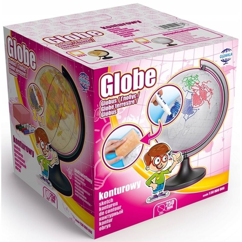 Glob Pamantesc conturat 4 Markere Burete Personalizabil