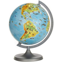 Glob Pamantesc Zooglobe Harta Fizica-Zoologica 22 cm cu carte 275 Animale