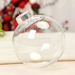 Glob pentru bradul de craciun personalizabil transparent diametru 8 cm