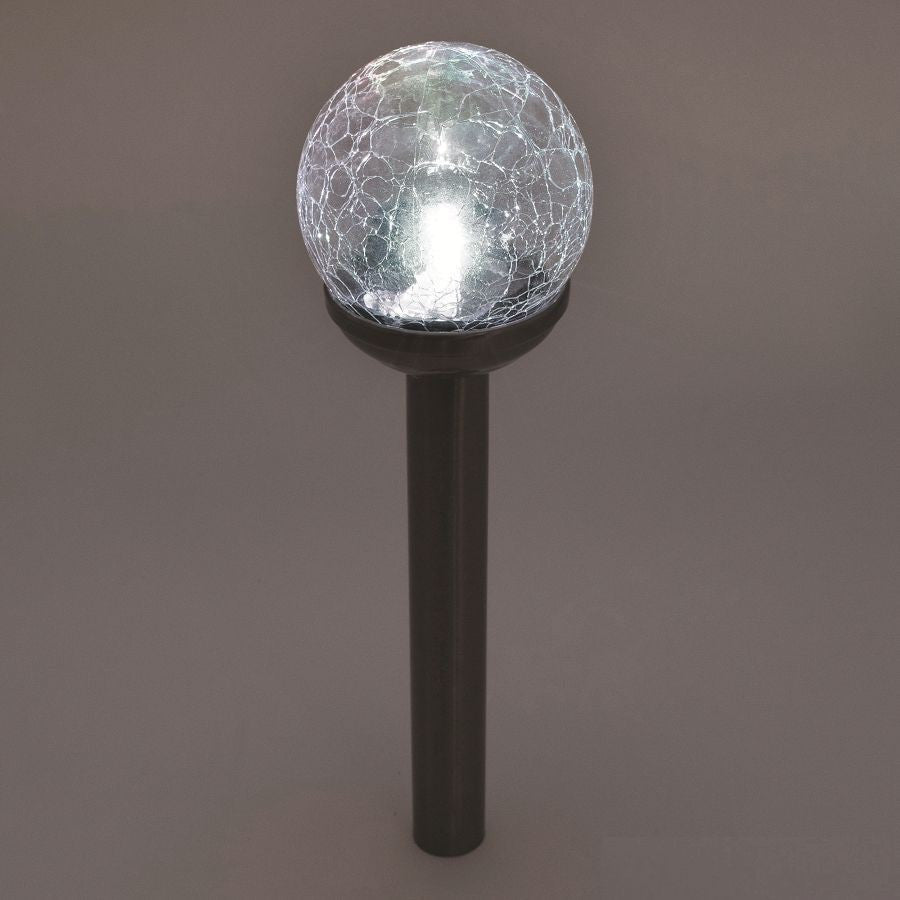 Glob Solar Led abajur din sticla 56 cm iluminare alb si multicolor