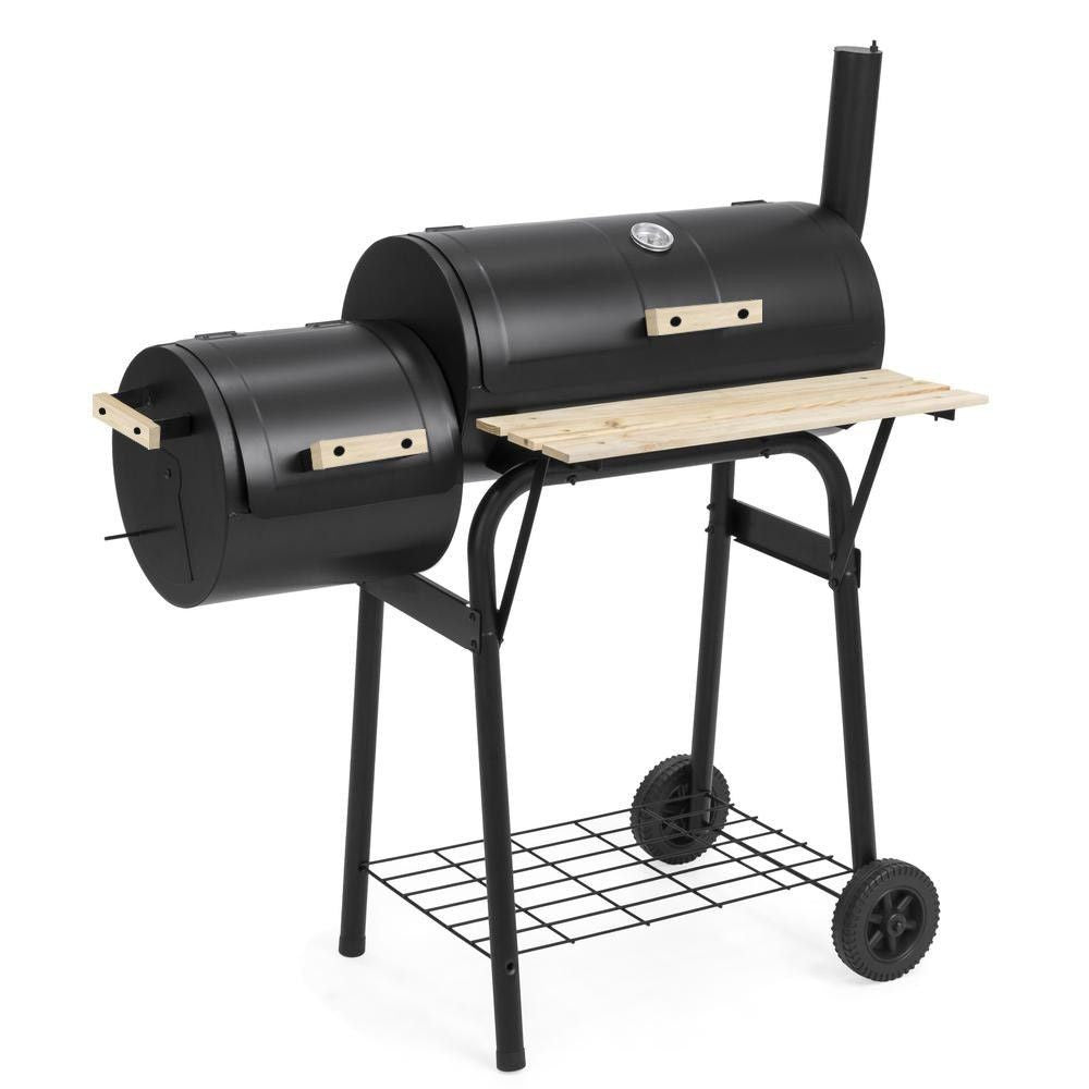 Gratar carbune bbq smoker 2 in1 grill si afumatoare termometru 113x103 cm