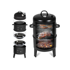 Gratar pe carbuni 3 in 1 cu Afumatoare, Grill si Gatire la Abur