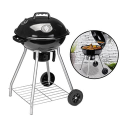 Gratar pe carbuni cu capac rotund metalic 2 roti suport diametru 56 cm