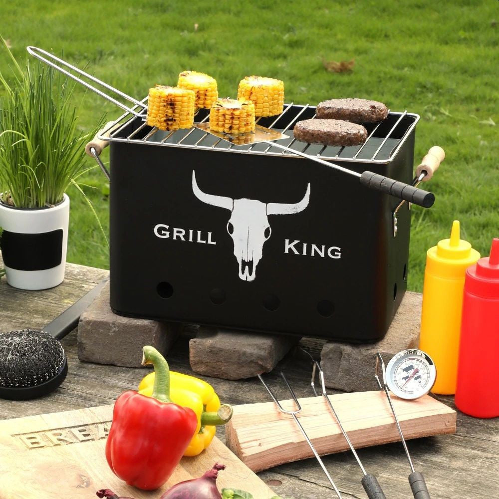 Gratar rectangular portabil pe carbuni grilaj detasabil 32-20-20cm