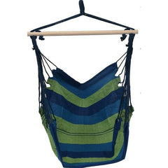 Hamac forma scaun suspendat o persoana suport lemn 80-100 cm albastru