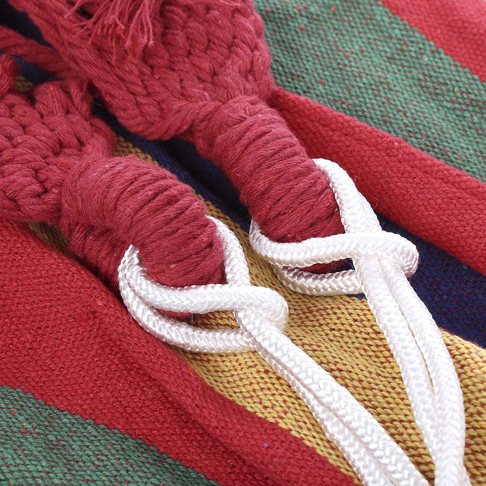 Hamac Multicolor Dublu (2 persoane) 200x150 cm cu bara de 80 cm - ROSU