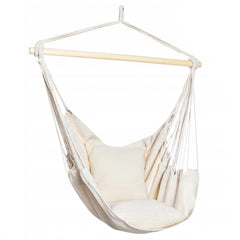 Hamac suspendat tip fotoliu 130x100 cm scaun brazilian 2 perne incluse greutate ma-ima 150 kg