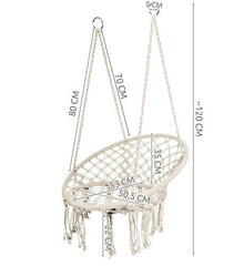 Hamac suspendat tip fotoliu cu spatar 53x120 cm alb maxim 120 kg