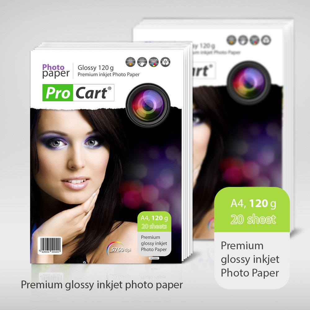 Hartie foto format a4 glossy 120g top 20 coli