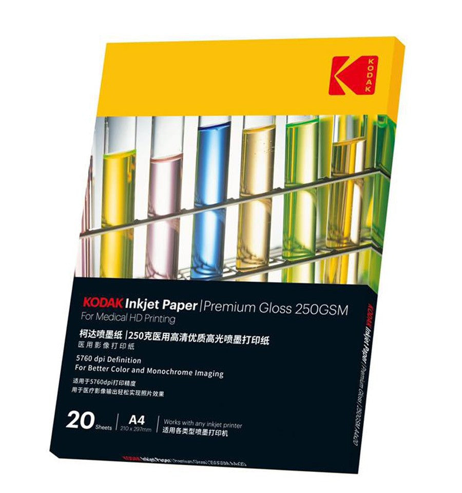Hartie kodak premium print medical hd inkjet a4 glossy 250 g top 20 coli