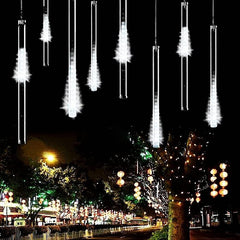 Instalatie craciun 8 turturi meteori tub 45 cm 288 led-uri albe lungime 2.3 m ip44
