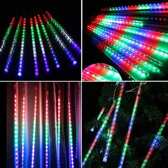 Instalatie meteori 288 led-uri rgb turturi 50 cm lumina curgatoare 4.5 m ip44