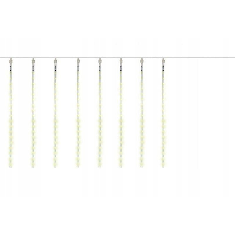 Instalatie tip meteori 288 led-uri alb cald lumina curgatoare 8 tuburi 50 cm lungime 4.5 m ip44