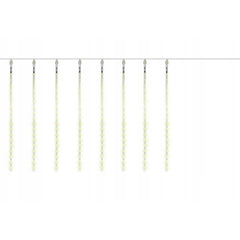 Instalatie tip meteori 288 led-uri alb cald lumina curgatoare 8 tuburi 50 cm lungime 4.5 m ip44