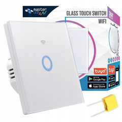 Intrerupator simplu smart touch wifi android si ios indicator led alb