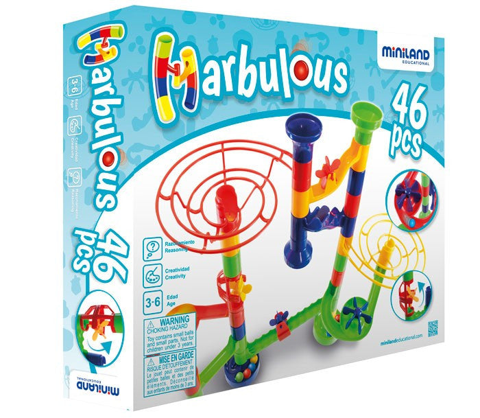 Joc Abilitati de coordonare ochi-mana Rolercoaster Marbulous cu 46 de piese Miniland