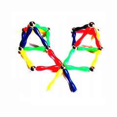 Joc de constructie Magnetic tije cu magnet in capat set 37 piese colorate