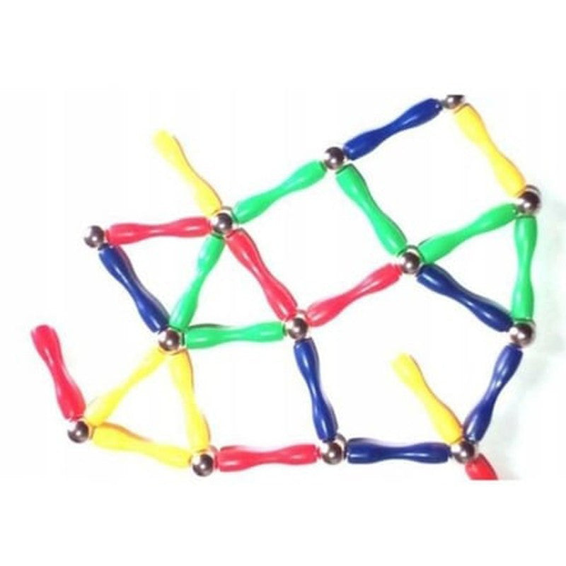 Joc de constructie Magnetic tije cu magnet in capat set 37 piese colorate