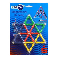 Joc de constructie Magnetic tije cu magnet in capat set 37 piese colorate