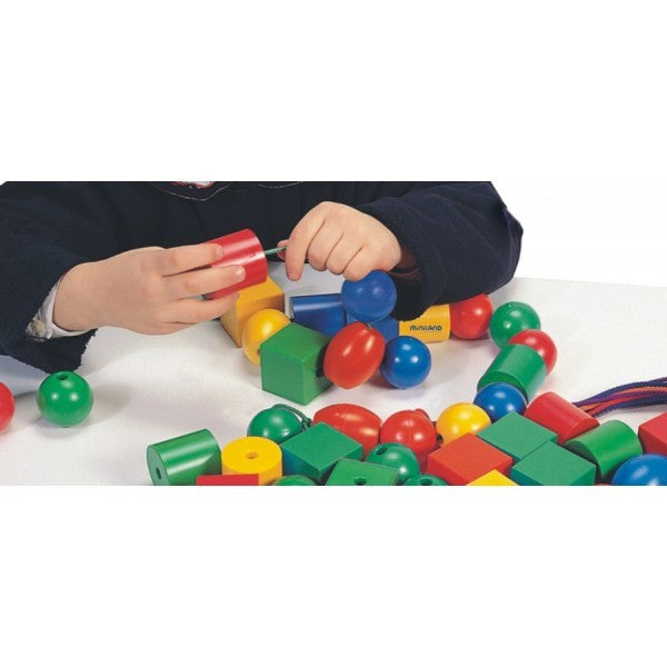 Joc Educativ cu Forme Geometrice de insirat 2.5 cm Miniland