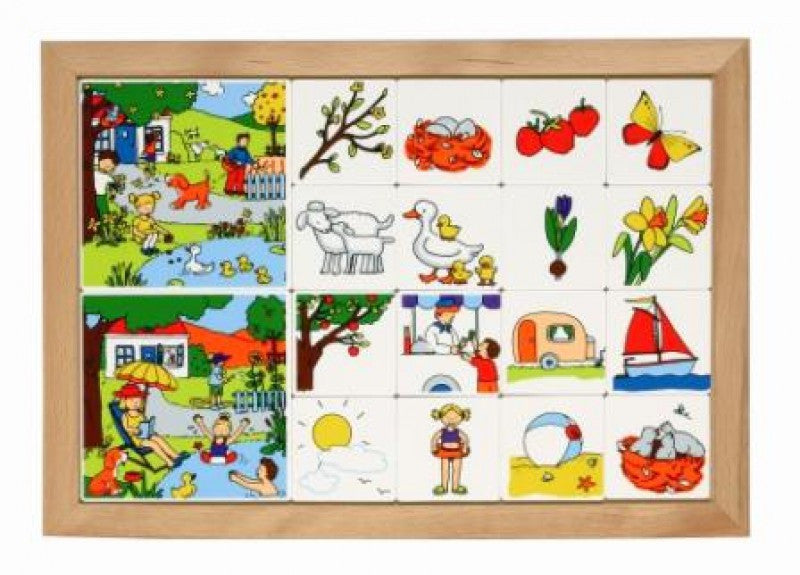 Joc educativ pentru gradinita Loto anotimpuri  Primavara-Vara - Educo