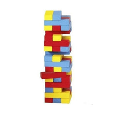 Joc Jenga cu piese din lemn Colori