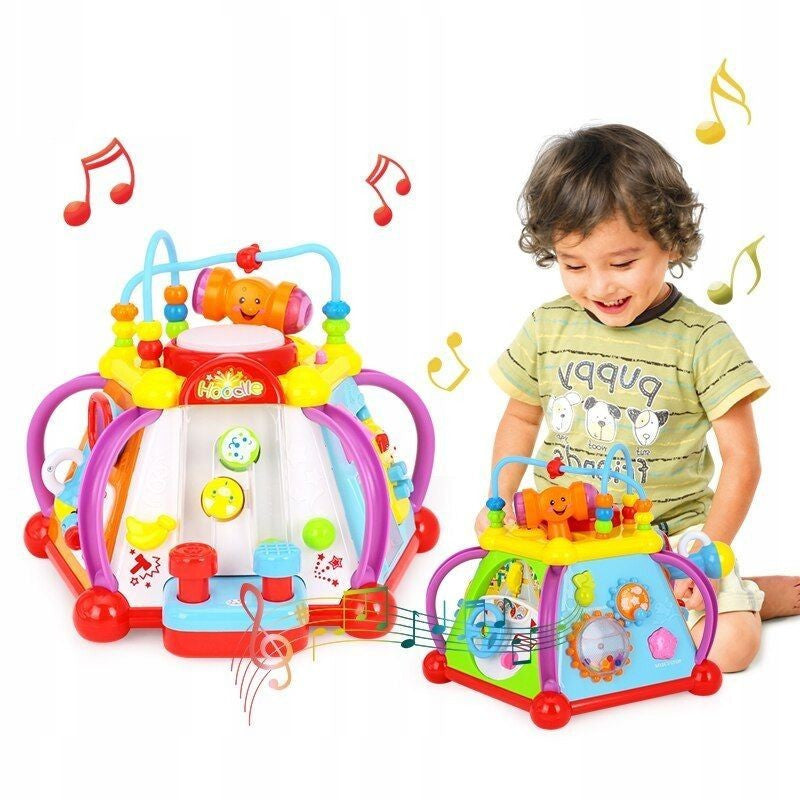 Jucarie educationala 6 pereti interactivi joc de lumini efecte sonore ciocan multicolor