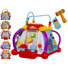 Jucarie educationala 6 pereti interactivi joc de lumini efecte sonore ciocan multicolor