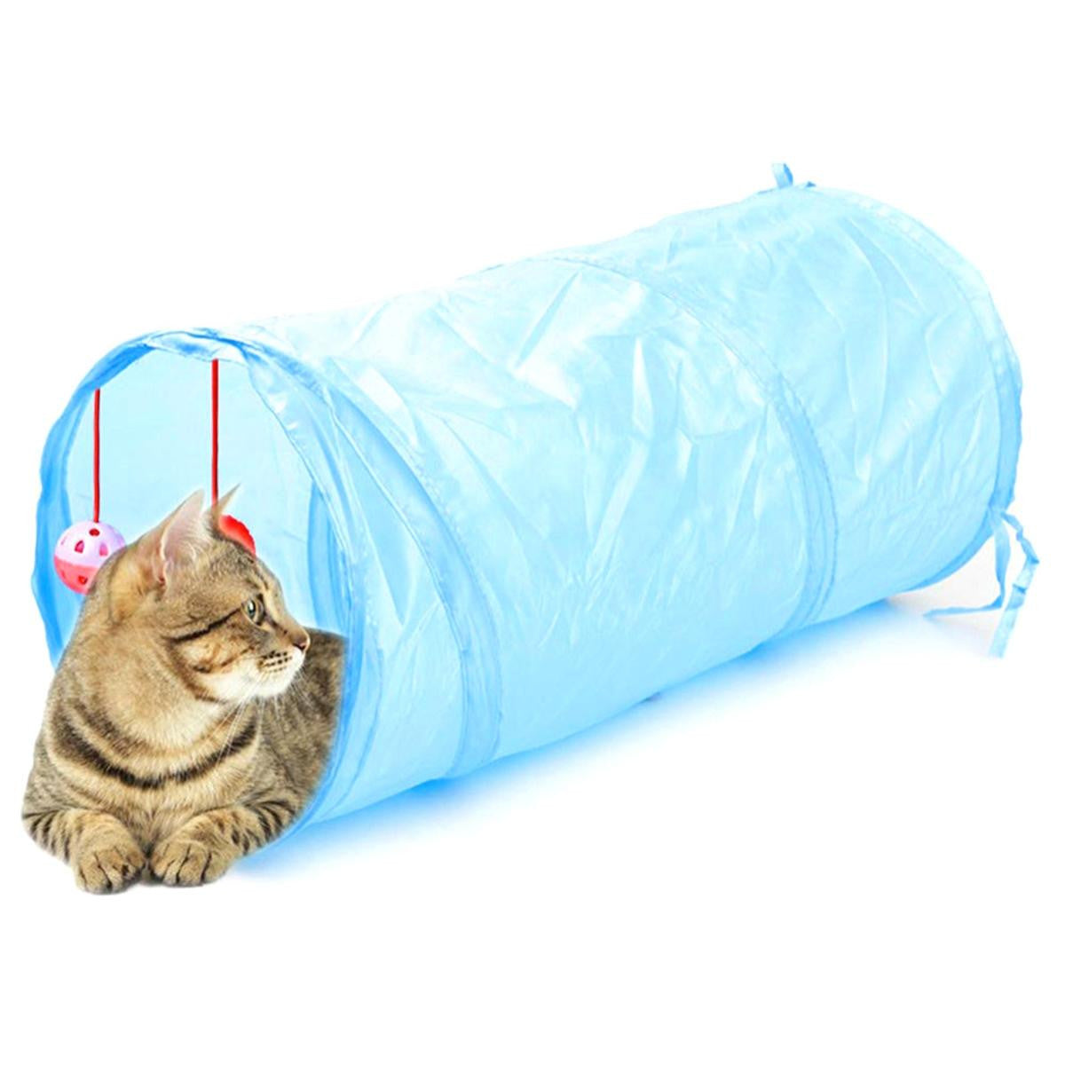 Jucarie pentru Pisica de tip Tunel lungime 50 cm culoare albastru