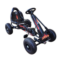 Kart cu pedale pentru copii greutate ma-ima 25 kg 5 kmh 97 - 61.5 cm negru-rosu