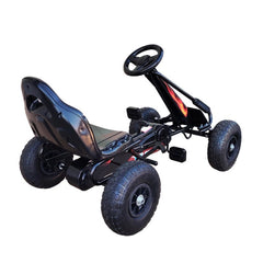 Kart cu pedale pentru copii greutate ma-ima 25 kg 5 kmh 97 - 61.5 cm negru-rosu
