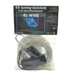 Kit fir luminos EL Wire pentru Tuning roti bicicleta lungime 4 m Alb