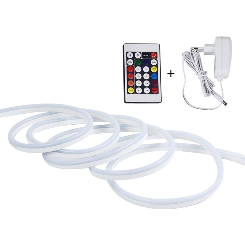 Kit furtun luminos led smd rgb telecomanda lungime 5 m alimentare priza