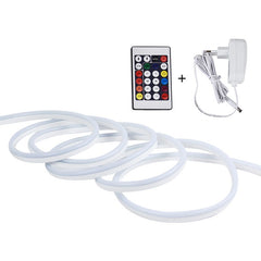 Kit furtun luminos led smd rgb telecomanda lungime 5 m alimentare priza