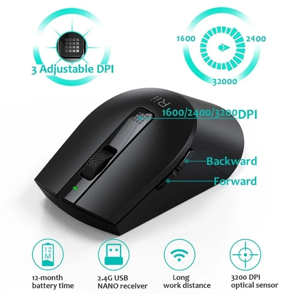 Kit tastatura si mouse wireless ultra-slim dpi 3200 3 butoane programabilerii