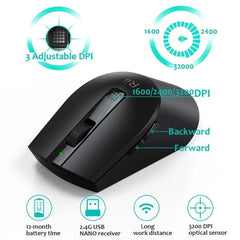 Kit tastatura si mouse wireless ultra-slim dpi 3200 3 butoane programabilerii
