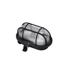 Lampa ovala exterior 60w e27 grilaj de plastic negru badt