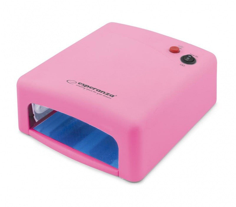 Lampa uv pentru unghii 36w temporizator esperanza culoare drop-down roz
