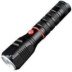 Lanterna cree led smd 10w cu zoom reglabil 2000 lm raza 300 m incarcator auto aluminiu stroboscop