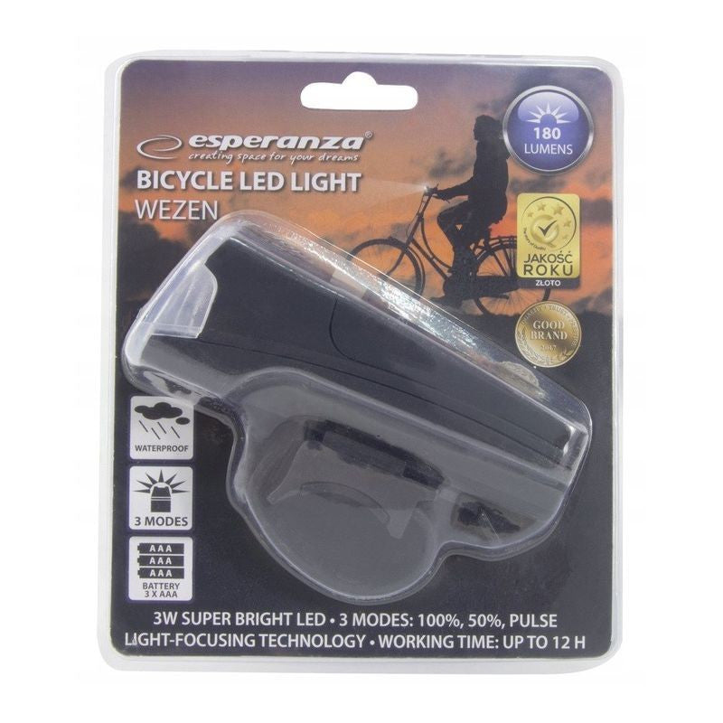Lanterna LED bicicleta cu 3 moduri iluminare clema fixare ghidon Esperanza