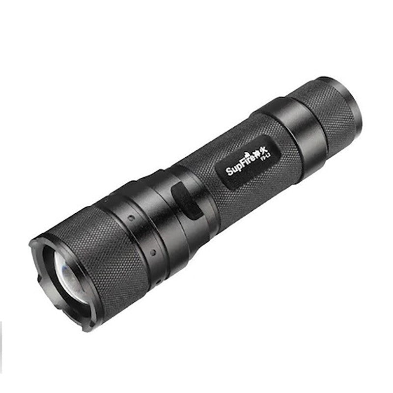 Lanterna led cu zoom 10 w 570 lm 260m acumulator 5 moduri iluminare aluminiu