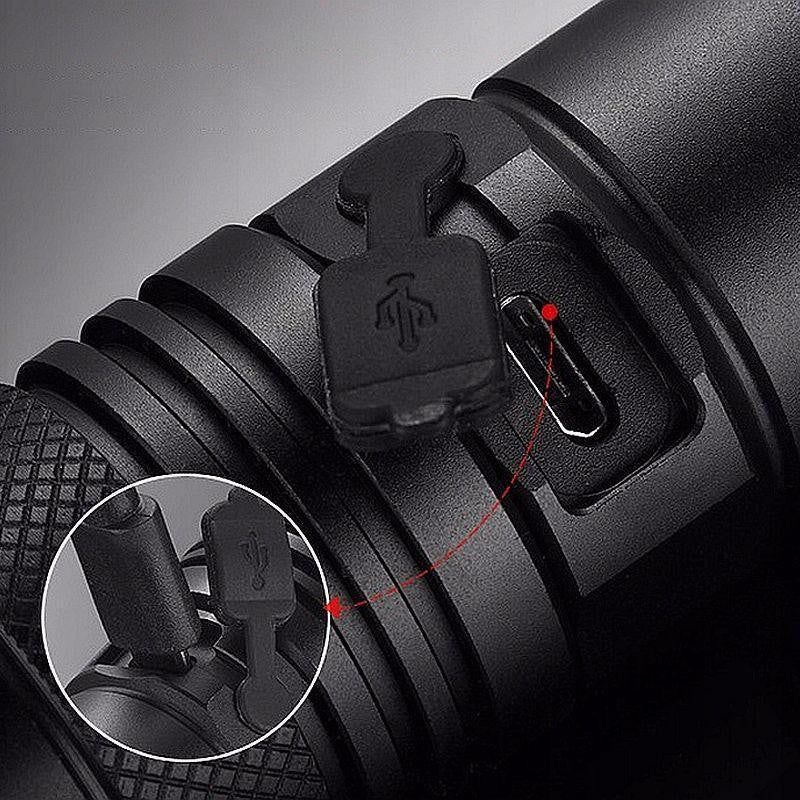 Lanterna led cu zoom 7 w 400 lm acumulator li-ion certificare ip34 mod sos aluminiu negru