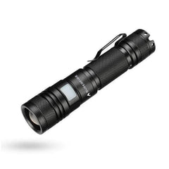 Lanterna led cu zoom 7 w 400 lm acumulator li-ion certificare ip34 mod sos aluminiu negru