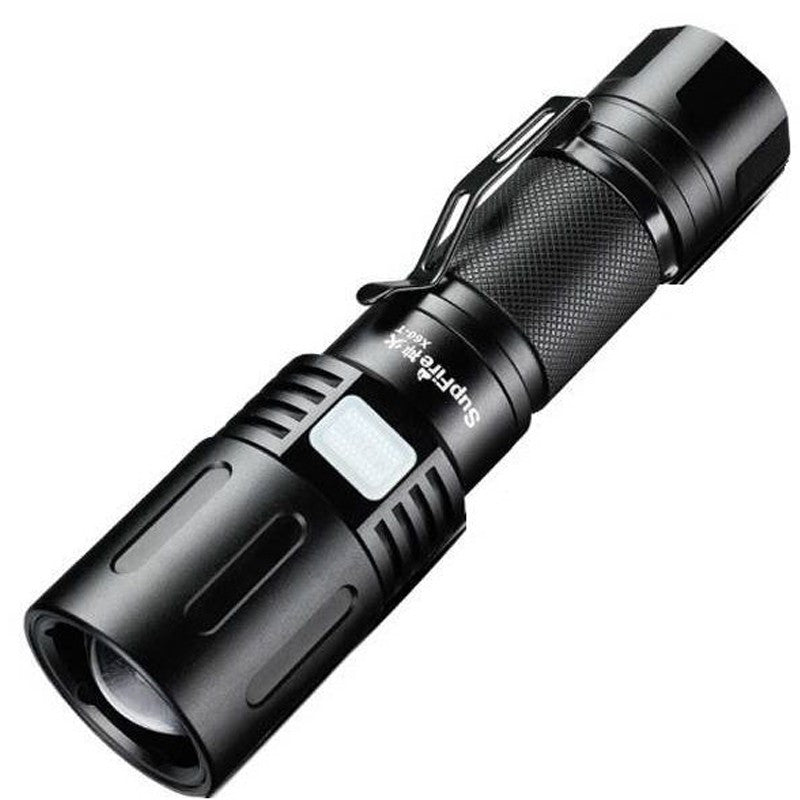 Lanterna led pana la 350 m 2300 lm acumulator pana la 480 minute functie powerbank aluminiu negru