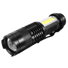 Lanterna led smd si cob 400 mah reincarcabile zoom 3 moduri iluminare