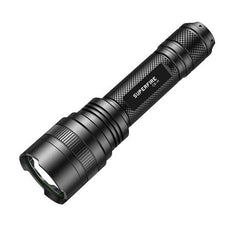 Lanterna led superfire c8-h 15 w 1500 lm 300 m 5 moduri acumulator 4000 mah aluminiu negru